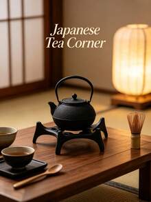 Japanese‑Style Black Cast Iron Teapot Stand Multi‑Leg Heat‑Resistant Rack Decorative Kettle Holder For Tea Room Countertop Dining‑Table Indoor Home Tea Corner Decor - View 1