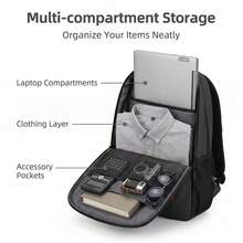 1pc Lenovo Laptop Backpack, Lightweight Design With Protective Inner Structure, Large‑Capacity Storage Computer Bag, Versatile For Student Class Use, Workplace Daily Commute And Business Trips - View 2