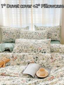 3 PiecesFloral Pattern Bedding Set, Suitable For All Seasons, Lightweight And Comfortable - Exquisite - View 3