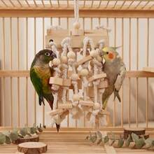 Mainan Balok Bangunan Tali untuk Burung Beo Besar, Desain Multi-Tali untuk Memperkaya Kandang dan Mengasah Paruh, Cocok untuk Burung Beo dan Burung Besar, Sedang, dan Kecil, Mainan Burung Beo, Aksesori Kandang Burung - View 8