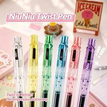 1pc Twist-Out Core Neutral Pen 0.5mm Black Ink Minimalist Colorful Barrel Twisting Pen Student Exam Writing Smooth Continuous Ink Office Test Signing Replaceable Refill Creative Twist-Out Core Neutral Pen Stationery Gift Box Set - Twist-action Gel Pen - View 9