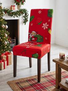 Christmas Chair Covers Stretch Dining Chair Slipcovers Washable Removable Chair Protector Holiday Home Decor - Multicolor - View 7
