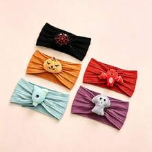 5pcs Baby Halloween Theme Headbands, Soft And Elastic, Breathable, Suitable For All Seasons, Perfect Gift And Photo Prop - Multicolor - View 8