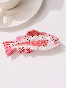 可愛粉色鱒魚髮夾，閃亮海洋生物髮飾，大號防滑強抓力髮夾，適合粗髮、細髮與長髮 - 彩色 - 查看 6