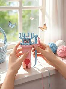 Interchangeable Head Hand-Woven Machine, Dual-Head Rope Maker, Yarn Needle Knitting Sewing Hand Tool, Yarn Winder Knitting Machine Rope Crochet Tool - Multicolor - View 8