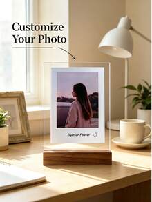 Custom Acrylic Photo Frame, Suitable For Anniversary, Birthday, Christmas, Vertical Rectangular Desktop Photo Frame, Vertical Display, Modern Minimalist Style, Office Desk Decoration, Multi-Purpose Photo Display, 2D Flat - Multicolor - View 7