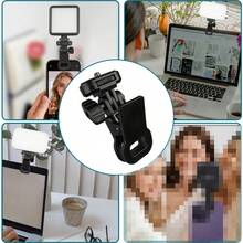 Phone Fill Light Clip, Universal 1/4" Interface Small Clamp, Multi-Function Extension Strong Clip, ABS Material, Suitable For Fill Light, Microphone, Computer Light - Black - View 2