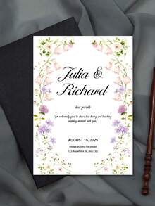 1/10/50pcs Customized Floral Wedding Invitations, Personalized Wedding Invitation Cards, White Envelope Packaging, Wedding Supplies - Multi-color-paper - View 40