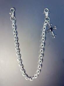 Cross Pants Chain Waist Chain Lobster Clasp Pendant Wallet Chain Vintage Chain Double Layer Chain Hip Hop Punk Jeans Chain Pocket Chain Men's Key Chain Multi-Element Pants Chain - Multicolor - View 18