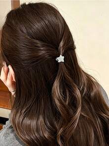 2pcs Silver Star Hair Clips, Minimalist & Elegant, Suitable For Daily Commute, Date, Gathering, Can Fix Bangs And Short Hair - Multicolor - View 3