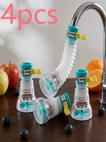 4pcs Adjustable Swivel Faucet Adapter, 360° Flexible Rotating Extension Spout, Universal Kitchen And Bathroom Faucet Converter. Quick Installation Without Tools, Anti-Splash, Multi-Angle Adjustment, Enhances Cleaning Convenience. - Universal - View 7