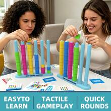 Fun Color Sorting Stacking Ring Tabletop Strategy Game , Brain Challenge Desktop Puzzle Set With Challenge Cards , Competitive Group Interactive Party Game For Teens And Adult Players - Multicolor - View 3