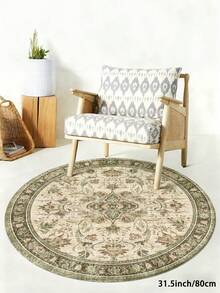 1pc Bohemian Style Round Living Room Rug, Suitable For Kitchen, Dining Room, Bedroom, Room Holiday Decor, Indoor/Outdoor, Office, Lobby, Non-Slip Doormat, Bathroom Rug, Hallway, Study Gaming Area Rug - Multicolor - View 18