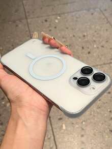 奢華磨砂透明超薄無框散熱磁吸手機殼，相容 iPhone 17 Pro 17 16 Pro Max 16 Pro 16 15 Pro Max 15 Pro Max 15 Pro 15 14 Pro Max 14 Pro 14 13 Pro Max 13 Pro 13 12，透明無線充電防震硬殼 - 藍色 - 查看 2