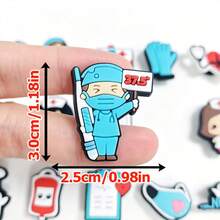 15PCS Medical Nurse Shoe Charms, Gentle Medical‑Style Shoe Buttons, Fits Various Hole‑Type Shoes, Daily Decor, Ideal For Gifting - Multicolor - View 3