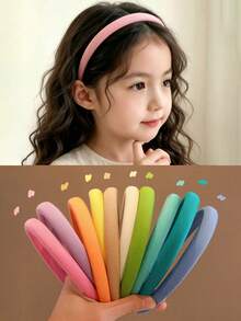 1pc Korean New Style Girls Colorful Headband Hair Clip Hair Accessory - A - View 2