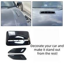 3 PiecesUniversal Car Hood Scoop Vent Cover Set – Glossy Black ABS Fake Air Intake Decoration For Engine Bonnet, Exterior Styling Accessory (40cm X 28cm) - A - View 6