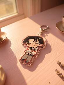 1Pc/7Pcs K-Pop Themed Acrylic Keychains, Featuring Chibi Member Stage And Casual Outfit Designs, Fashionable Bag Charms, Suitable For Back To School, Gift For K-Pop Fans, Exquisite Collectible, All-Season Use - Multicolor - View 9