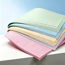 50 Sheets A4 Linen Texture Scrapbooking Paper, Paper Material, Solid Color Decorative Craft Paper, Suitable For Journaling Collage, Card Making, DIY Handmade Supplies - Multicolor - View 1