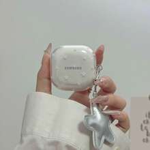 Casing Earphone Soft Shell Transparan Tinggi Motif Bintang untuk Wanita + Gantungan Kunci Bintang Cocok untuk Samsung Galaxy Buds3/3Pro/Buds 4/4 Pro/2pro/Buds FE/Buds Core2025/Buds 3 FE Wireless Earphone Case - Bintang - View 6