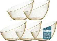 5 Pack White Angled Plastic Serving Bowls Disposable For Party Table 8oz - White - View 7