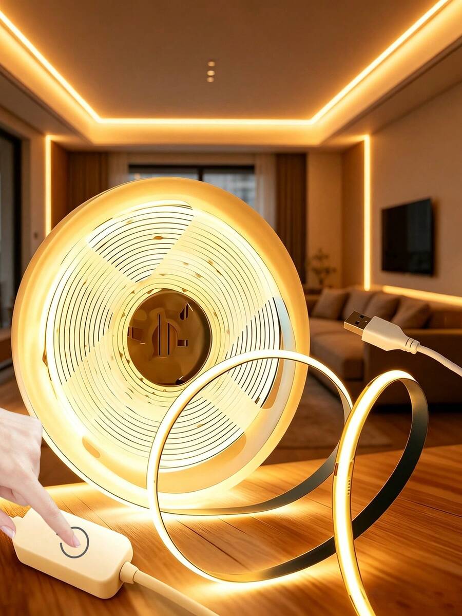 USB Powered COB Light Strip, Smart Touch Switch Dimmable, Flexible LED Light Strip, Suitable For Kitchen, Room, Indoor Decoration, TV Backlight, Bedroom Soft Light Strip