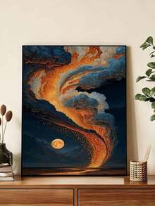 DIY Golden Cosmic Nebula Moon (Frameless 8x12 / 16x20 Inches) Paint By Numbers Kit (Acrylic) Arts & Crafts For Adult Beginners, Home Wall Decor, And Creative Holiday Gifts, Relaxing Painting Activity - Sets - View 4