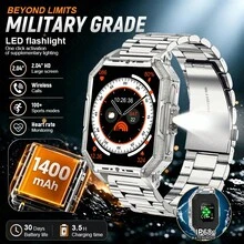 LIGE Fashion Smart Watch Terbaru Kapasitas Ultra Besar 1400mAh, 100+ Mode Olahraga, Senter LED, Kompas, Panggilan Telepon, Tahan Air, Prakiraan Cuaca, Pelacak Olahraga, Jam Tangan Olahraga Pintar Multifungsi Unisex - View 13