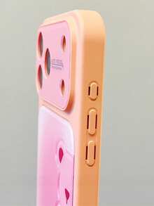 Luxury Bear Pattern Phone Case With Precise Camera Cutout, Full Coverage TPU Soft Edge + PC Hard Backplate, Smooth Texture, Cute Colorful Gradient Tie Dye Half-Bear Design, Compatible With IPhone 17 Pro Max, 16 Pro Max, 15 Pro Max, 14 Pro Max, 13 Pro Max, 17 Pro, 16 Pro, 15 Pro, 14 Pro, 17, 16, 15, 14, 13 - Pink - View 3