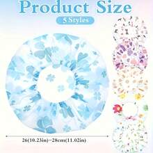 3pcs Adult Transparent Shower Caps, Extra Large High-Quality Floral Pattern Disposable Hair Caps, Multi-Color Options, Random Color, Suitable For Bathing, Swimming, Spa, Lightweight Design, Premium Headwear, Floral Pattern Shower Caps, Bathroom Accessories - View 4