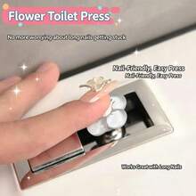 5pcs Mixed Color/2pcs Random Color/1pc Random Color Creative Cloud Shaped Water Tank Button Assistant Long Nail Flush Switch For Bathroom Toilet - Multicolor - View 3
