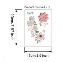 1 pieza 15*20cm (5.9 pulgadas*7.87 pulgadas) Pegatina de pared de enchufe floral de lujo 2D, marco de interruptor de sala de estar y dormitorio con diseño minimalista de flor y hoja, papel autoadhesivo (puede haber una ligera diferencia de color debido a la iluminación diferente) - Multicolor - Ver 9