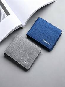 Men's Canvas Short Wallet, Lightweight And Portable, With Multiple Card Slots, Suitable For Daily Commute, Travel, Shopping, Also Can Be Given As A Gift - Multicolor - View 3