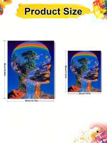 DIY Surreal Landscape Human Head (Frameless 8x12 / 16x20 Inches) Paint By Numbers Kit (Acrylic) Arts & Crafts For Adult Beginners, Relaxing Home Wall Decor, And Unique Creative Holiday Gifts - Sets - View 3