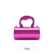 MIYIN Fashion Mirror Metallic Cylinder Hard Shell Clutch, Creative Heart‑Shaped Handle Design, With Chain Strap Crossbody Evening Bag For Wedding Banquet - Multicolor - View 13