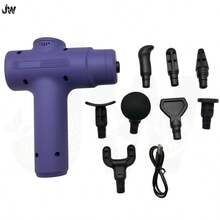 JW Massage Gun Professional Massage Gun - Multiple Massage Heads For Various Body Parts. USB Charging Device. Compact And Lightweight Design. Suitable For Use At Home, Office, And During Travel. Large Promotion Of Massage Hammer. - Multicolor - View 12