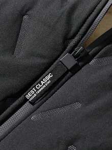Men's Fleece Jacket, Featuring Fleece Lining Design Simple & Stylish Warm, Suitable For Urban Casual Wear, Outdoor Travel. - Black - View 5