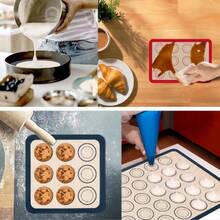 Set 4 Alas Panggang Silikon untuk Makaron, Alas Oven Tahan Panas Anti Lengket dan Dapat Digunakan Kembali dengan Templat Panduan Bulat, Loyang Panggang Berbagai Ukuran untuk Makaron, Kue Kering, Pizza, Pastri, Roti, dan Kue Buatan Rumah - View 10