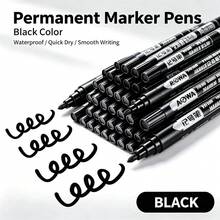 Permanent Markers, Waterproof Quick Dry Marker Pens For Office School Marking Supplies - Round - View 5