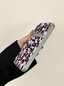 For IPhone17/IPhone17Pro Max/IPhone17pro/16/15/14/13/14/12/11 Series, 1pc Vintage Black & Pink Leopard Print Full Coverage Button Classic Anti-Drop Metal Paint Premium Texture Soft Texture PU Leather Phone Case, Suitable As Birthday Gift, Holiday Gift For Friends, Family, Couples, Yourself - Multicolor - View 5