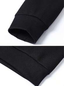 Men's Spring/Autumn Outdoor Casual Fashion Minimalist Crew Neck Long Sleeve - Black - View 5