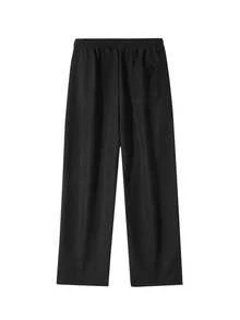 Men's Autumn/Winter Thermal Lined Thick Straight Leg Casual Fashion Minimalist Long Pants - Black - View 3