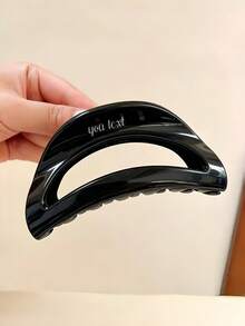 1pc Customized Silicone Curved Hair Claw Clip, Large Non-Slip Hollow Hair Clip, Comfortable No-Pressure Hair Accessory, Women's Fashion Neutral Color - Multicolor - View 4
