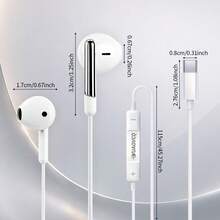 Headphone In-Ear Berkabel YUAOVCQ, Driver Dinamis Besar, Antarmuka 3.5mm atau Type-C, Headphone Berkabel 1.2m Kompatibel dengan Smartphone, Komputer, Konsol Game. - View 9