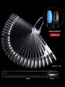 20/40 Nail Practice Tips, Clear Nail Color Chart Sticks With Ring, Fan-Shaped Nail Tips, False Nail Sample Sticks, Nail Practice Color Display, Clear Board, For Displaying Nail Designs - Multicolor - View 7