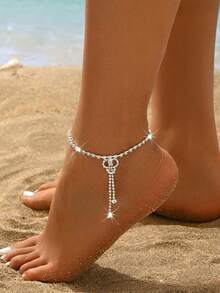 Fashionable Exquisite Shiny Tassel Anklet, Beach Party Seaside Vacation Vibe Ankle Accessory - Multicolor - View 2