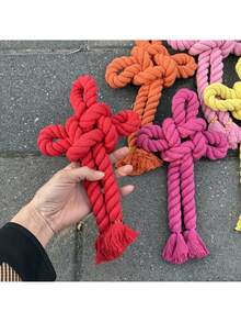 Dog Toy, Interactive Tug-Of-War Training Rope Knot Dog Toy, Detachable DIY Rope Knot Dog Chew Toy - Multicolor - View 5