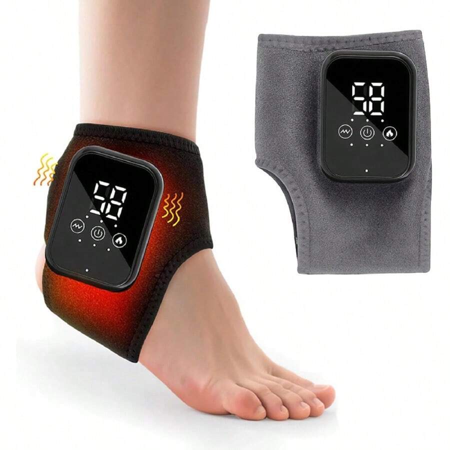 Portable Foot Heating Massage Pad With Smart Timer, 3 Temperature Levels And 3 Massage Modes, USB Rechargeable Body Massager With LCD Digital Display, Perfect Gift For Parents And Friends - Multicolor - View 1