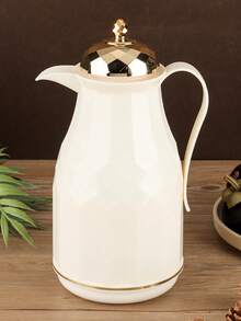 1 件 1L 粉色玻璃真空保温瓶，塑料外壳，家居装饰，咖啡/茶保温瓶 - 米色 - 查看 9