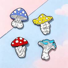 1pc Fun Mushroom Man Series Alloy Badge Creative Exquisite Niche Mushroom Man Butt Shaped Brooch Backpack Pin Accessory Jewelry - Multicolor - View 6